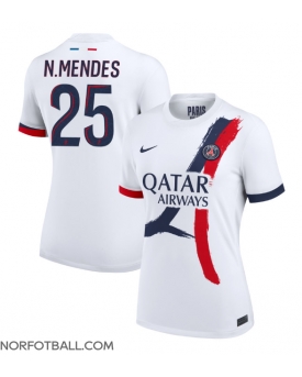 Billige Fotballdrakt Paris Saint-Germain Nuno Mendes #25 Replika Bortedrakt Dame 2024-25 Kortermet